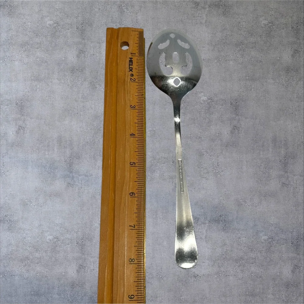 Rogers & Co Jefferson Manor Slotted Serving Spoon Silver Tone‎ Stainless Korea